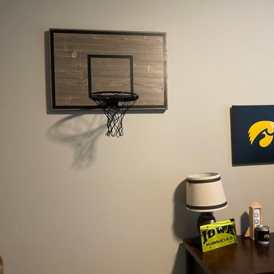 Basketball Hoop Indoor Wood Basketball Goal Gray With Black - Etsy