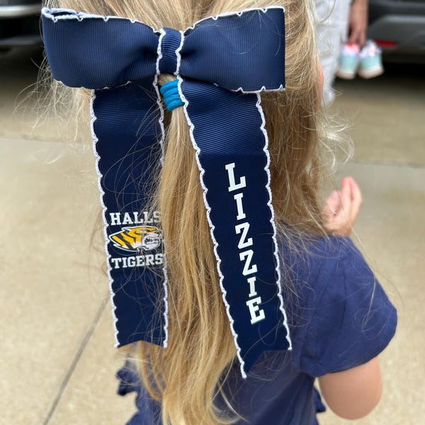 Custom Personalized Sports Team Ribbon, Ponytail Hair Ties, Streamer ...
