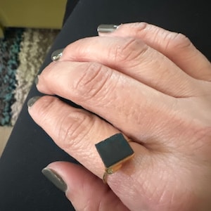 Customer photo, Raw Black Onyx Ring