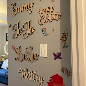 Wood Monogram With Name Custom Laser Cut Wood Sign Family | Etsy