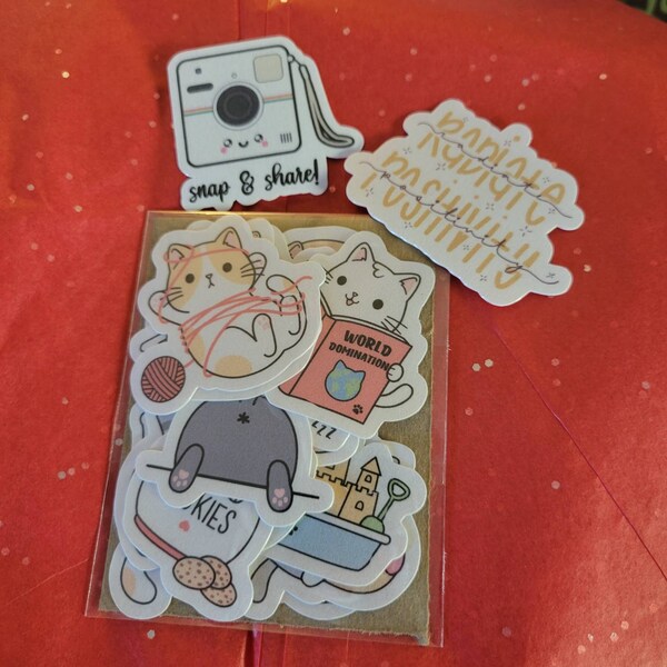 Cute Kawaii Cat Sticker Pack | Cute | Fun Stickers | Stickers | Gift ...