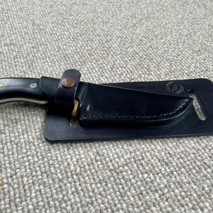 Couteau De Chasse Damas Forgé Main, Manche Corne De Cerf, Avec étui, Neuf