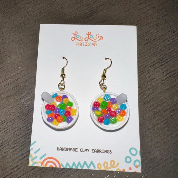 Cereal Earrings: Fun Handmade Polymer Clay Breakfast Jewelry - Etsy