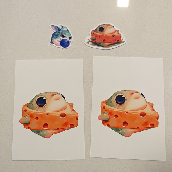 Cheese Frog | Art Print | Original Wall Hanging | Cottagecore Frog Art ...