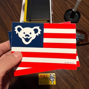 限定出品！【新品未使用】Grateful Dead☆アメリカ国旗クマ大小セット Grateful Dead - 'american Bear Flag' Vintage Sticker (new Old