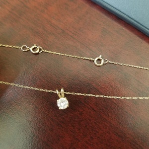 14k Solid Yellow Gold 0.9mm Rope Chain 