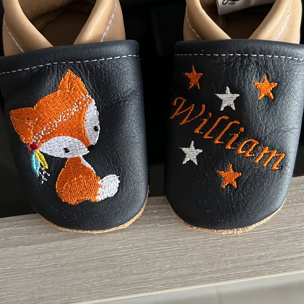 Zwucki Krabbelschuhe Personalisiert - Lederpuschen Mit Namen Für Baby | Lauflernschuhe Als Geschenk Zur Geburt Oder Taufe