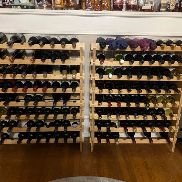 72 Bottle Bamboo Wine Rack - Modular and Stackable - 8 Tier - Etsy