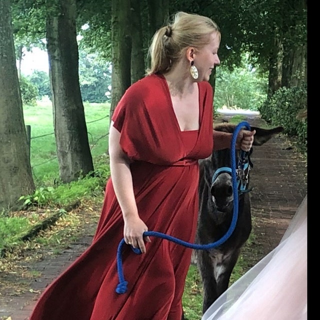 red multiway dress Burgundy Red Multiway Infinity Bridesmaid Dress for Weddings