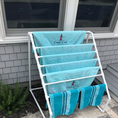 PLANS ONLY RV 6 Towel Bar Clothes Dryer Pvc Pipe Ladder Rack Beach ...