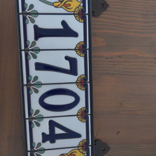 Custom Ceramic Tile House Number Sign: Calla Lily Floral Address Sign ...