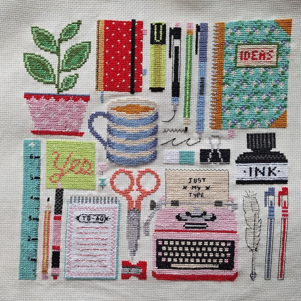 At My Desk - Cross Stitch Pattern (digital Format - PDF) - Etsy