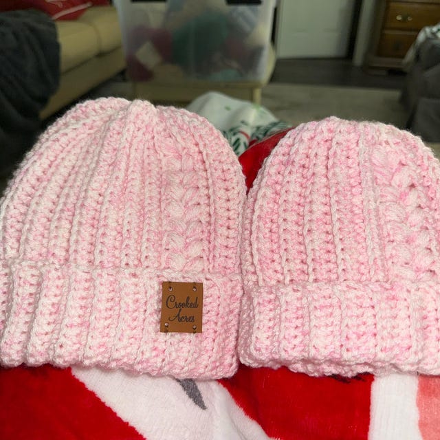 A customer's finished Autumn Wheat Hat Beanie Crochet Pattern