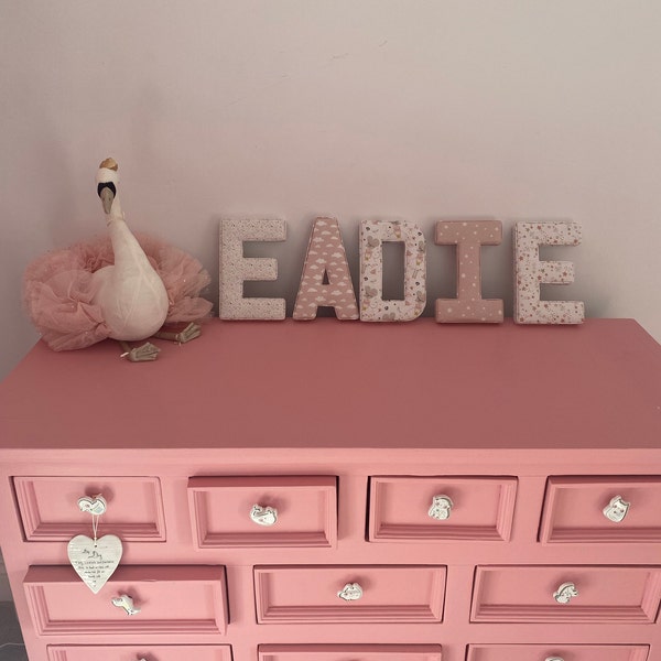 Fabric Letters, Personalised, Initial, Name, Baby Room, Nursery Wall ...