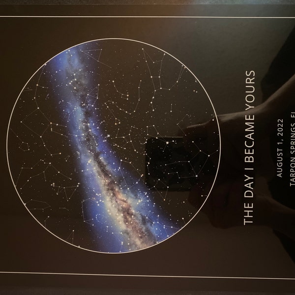 Customized Star Poster, Realistic Night Sky Map, Personalized Star Map ...