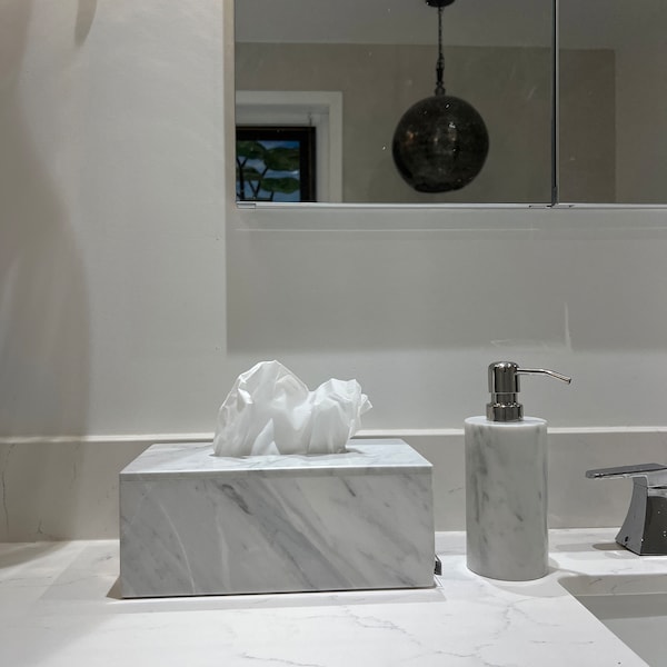 Natural Brown Marble Bathroom Tray - Etsy