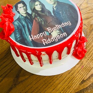 Vampire Diaries Anniversaire Image Gateau Topper Feuille De Glacage Gateau Comestible