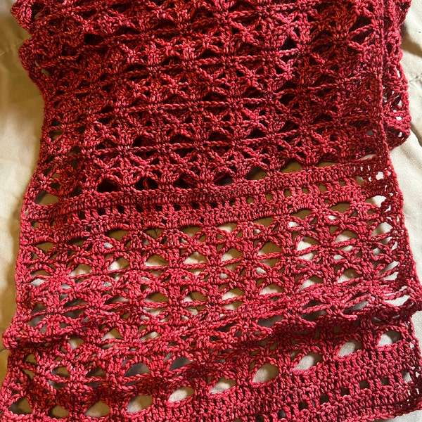Crochet Lace Scarf Pattern PDF - Easy and Delicate Stitch for Crochet ...
