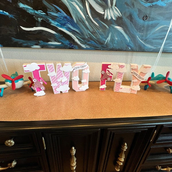 Airplane 3D Letters Prop | Airplane Party Decorations | Plane 3D ...