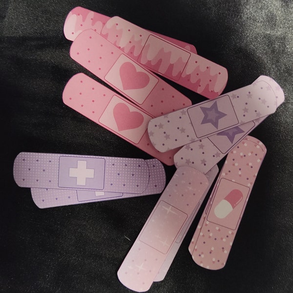 Pink Bandage Sticker 12 Pack Pinks & Purples Menhera Bandage Stickers - Etsy Canada
