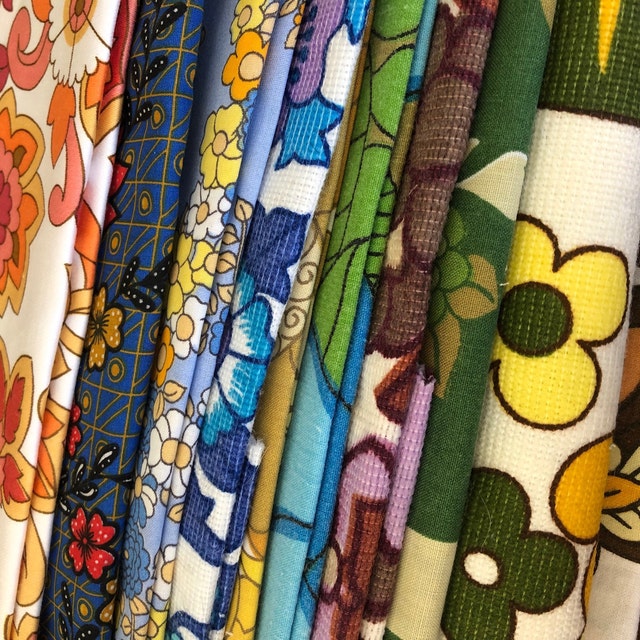 Vintage Fabric, 70s Fabric Unused by St Michael, Retro