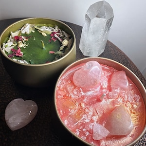 Reiki Charged Crystal Candles Healing Candles Intention Candles Crystal ...