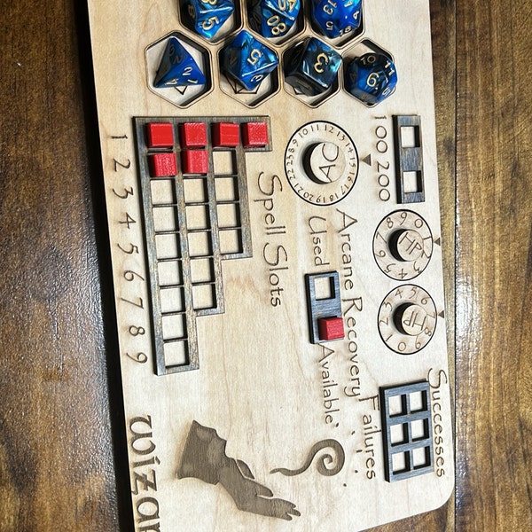 Deluxe Handmade Laser Cut Wooden Wizard Class Board for Dungeons and ...