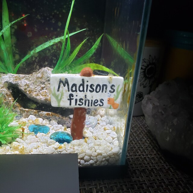 Ceramic Aquarium Sign Custom Made With Your Message On The Sign