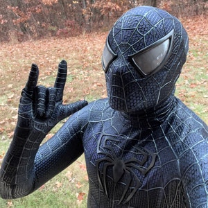 Black Spiderman Suit Sam Raimi Black Spider-man Costume With Faceshell and  Lenses Spiderman Cosplay Suit, Wearable Movie Prop Replica - Etsy Hong Kong