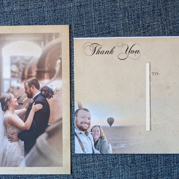 Vintage Wedding Thank You Postcards With Postmark & Photo ...