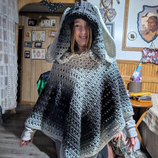 Nocturne Poncho Crochet Pattern: Goat Krampus Goth Alternative