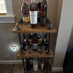 KF01 1466 Serving Bar Cart Tea Trolley Tier Shelves On Rolling