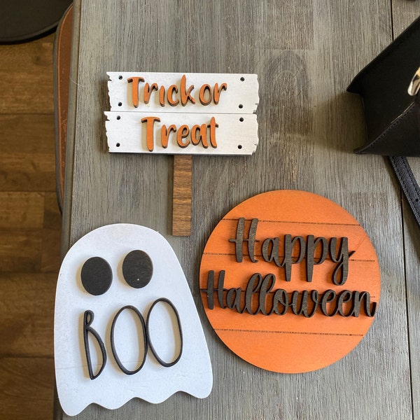 Halloween Tiered Tray Decor - Tiered Tray 3D Signs - Rae Dunn Tiered ...
