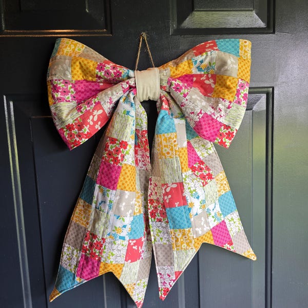 Patchwork Bow Pattern Patchwork Quilted Bow Sewing Pattern PDF • Confident Beginner • Scrap ...