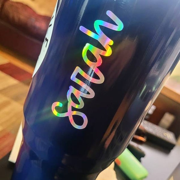 KATE Font | Custom Vinyl Name Decal |vinyl Sticker | Holographic Name ...