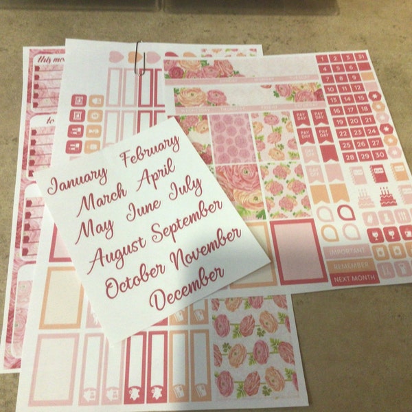Mini Happy Planner Monthly Stickers Kit, Printable Monthly Planner ...