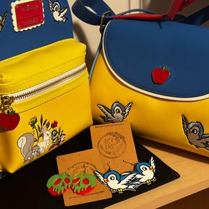 青い鳥のイヤリング 3Dプリント 白雪姫 青い鳥のイヤリング 白雪姫の