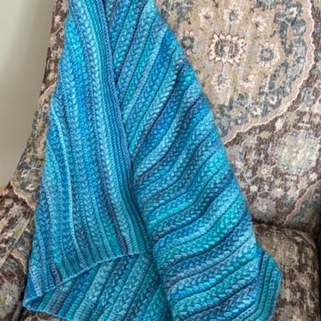 A customer's finished Braided Wheat Stitch Crochet Blanket PDF Pattern