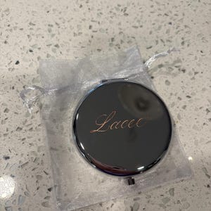 Calligraphy Engraved Compact Mirror | Personalized Gifts | Bridesmaids | Bachelorette | Place Cards | Mother's Day