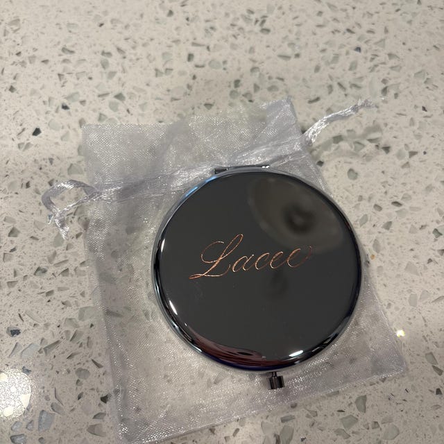 Calligraphy Engraved Compact Mirror | Personalized Gifts | Bridesmaids | Bachelorette | Place Cards | Mother's Day
