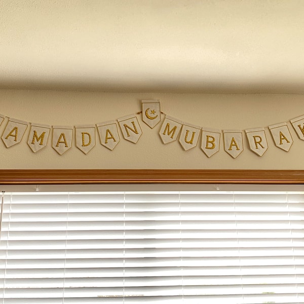 Eid & Ramadan Mubarak Bunting | Luxury Heirloom Gold Zardozi ...