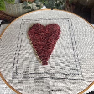 RUG HOOKING KIT - Primitive Folk Art Red Heart on Linen - Etsy