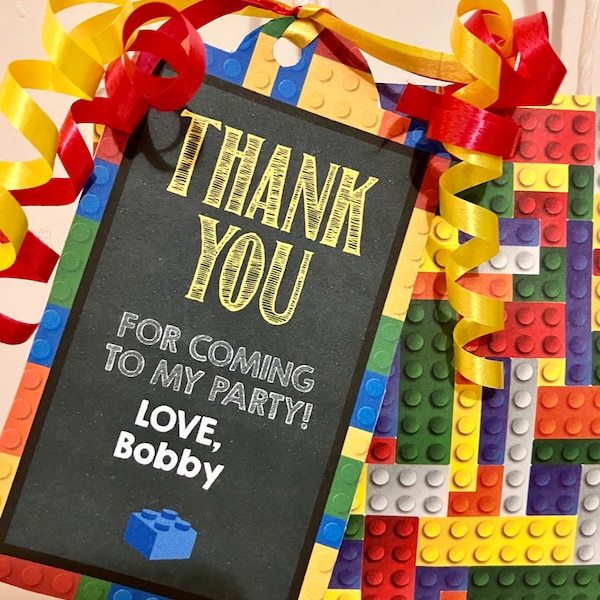 Editable Bricks Favor Tags - Birthday Thank You Label - Bricks ...