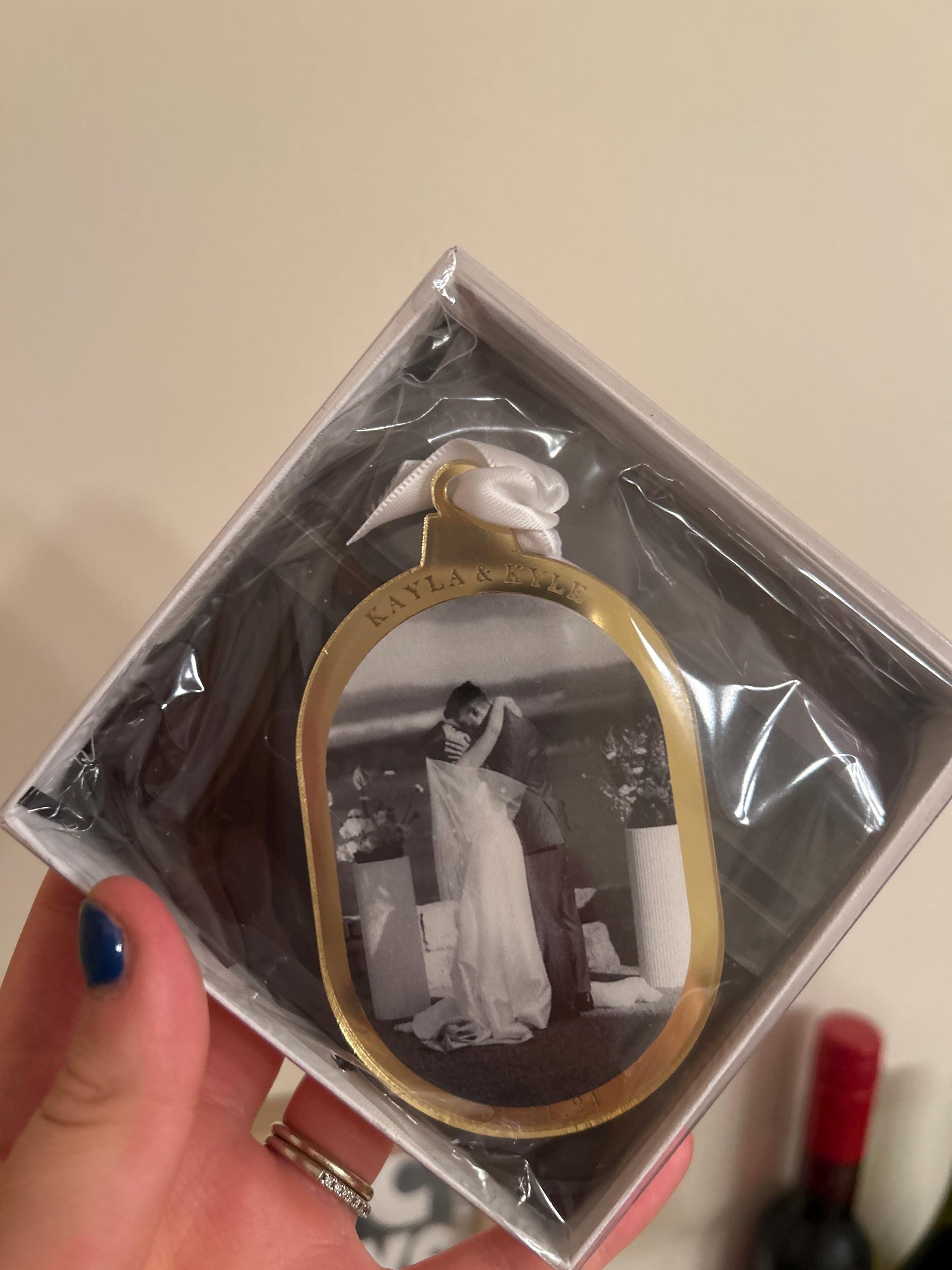 Photo Ornament | First Christmas Married   Ornament | Personalized, Christmas, Gift, Married, Couple, Engagement, Christmas tree
