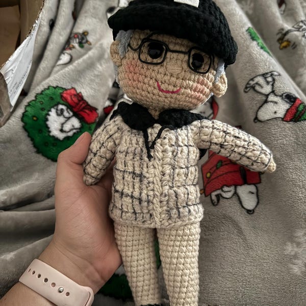 Handmade Crochet Traveller Doll – Cotton Amigurumi Girl with Red Hat, Unique Gift for Kids main image 1