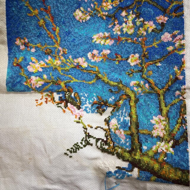 カウントクロスステッチキット「アーモンドの花」（ゴッホの絵画「1698