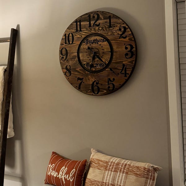 Rustic Farmhouse Spool Wall Clock – 20