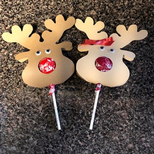 Reindeer Lollipop Holders Svg File Etsy