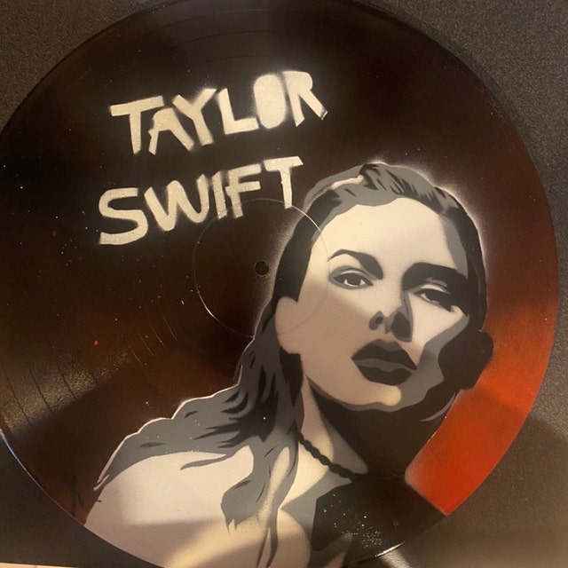 Taylor Swift Reputation Spray Paint Art On Vinyl Record
