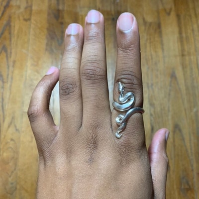Python Ring in Sterling Silver or 10k Gold adjustable Snake - Etsy